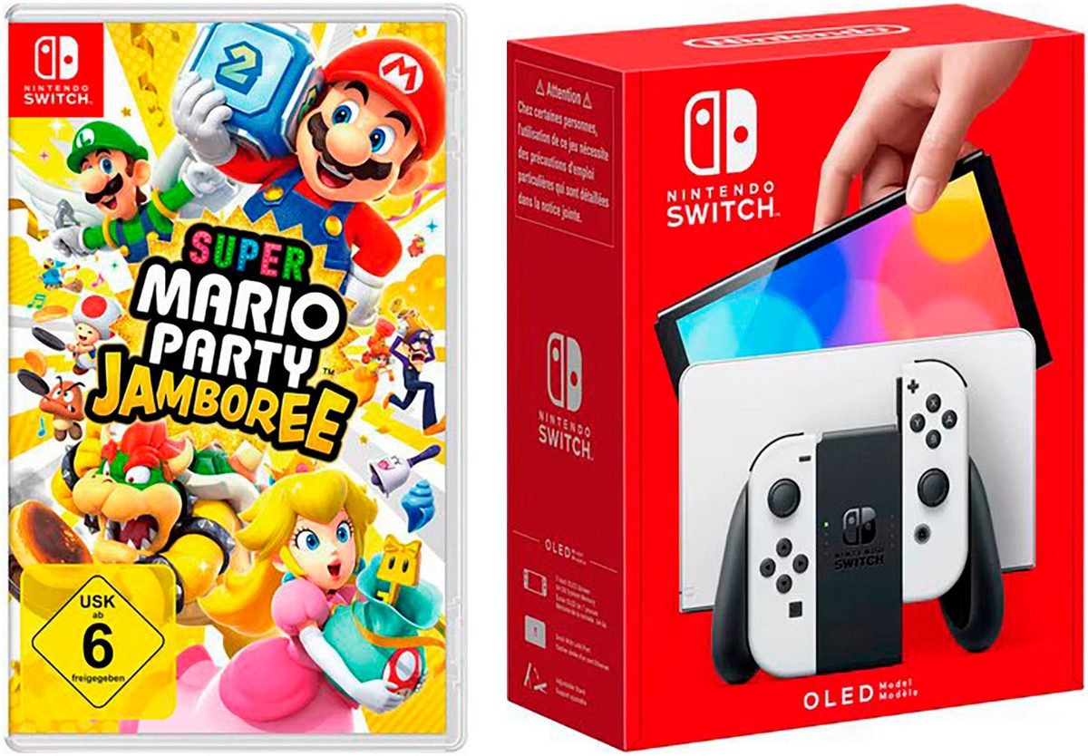 0cc7b939-6f11-5fb8-9aa0-601b45da3650.jpg NINTENDO SWITCH OLED weiß + Mario Party Jamboree – Bild 1