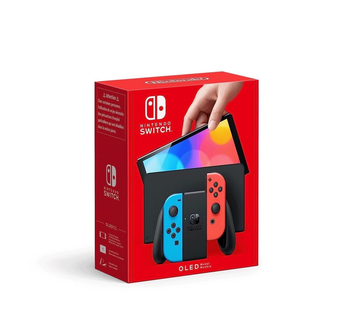805eab94-d806-45dc-9fbf-15fa03c541f9.jpg NINTENDO SWITCH OLED Modell Konsole schwarz neon-blau-rot Handheld Spielekonsole – Bild 1
