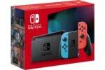 Nintendo Switch-Konsole mit roter und blauer Neon V3 Wireless Joy-Con