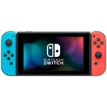 Nintendo Switch-Konsole mit Paar kabelloser Joy-Con-Controller Rot und Neonblau V3 – Bild 4