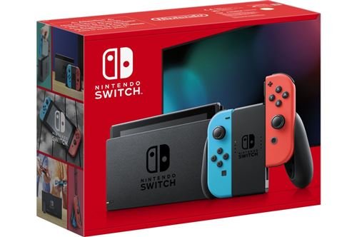 Console-Nintendo-Switch-avec-paire-de-Joy-Con-sans-fil-Rouge-et-Bleu-Neon-V3.jpg Nintendo Switch-Konsole mit Paar kabelloser Joy-Con-Controller Rot und Neonblau V3 – Bild 1