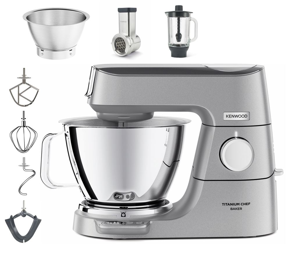 Robot-patiier-Kenwood-Titanium-Chef-Baker-KVC85-314SI-1200-W-Argent.jpg Kenwood Titanium Chef Baker KVC85.314SI Küchenmaschine, 1200 W, Silber – Bild 1
